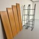 Étagère bibliothèque bois et métal design des années 80