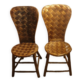 2 chaises palmier seventies