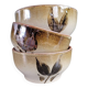 Trio of vintage stoneware bowls