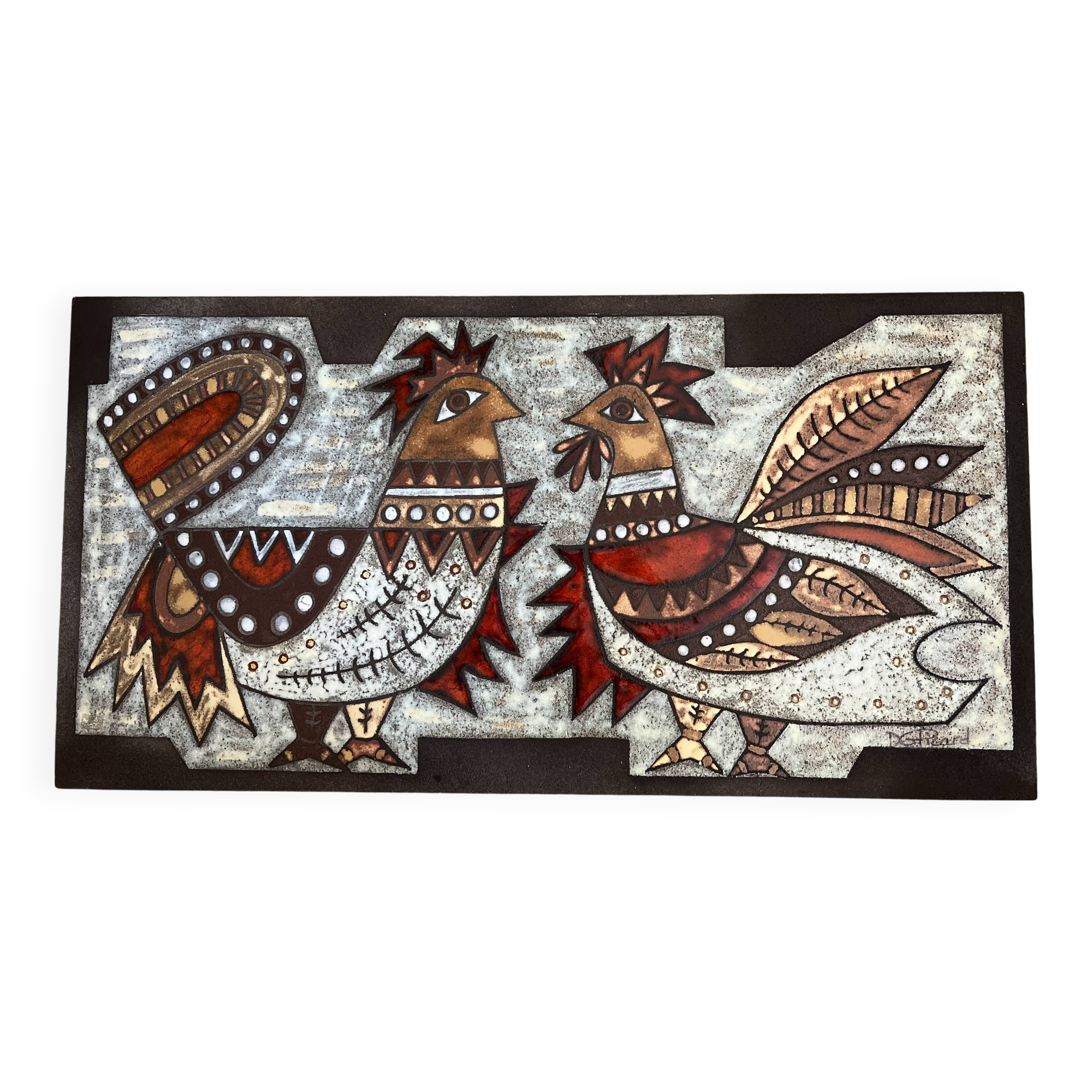 Plaque décorative de Max et Dominique picard, Vallauris - 1960