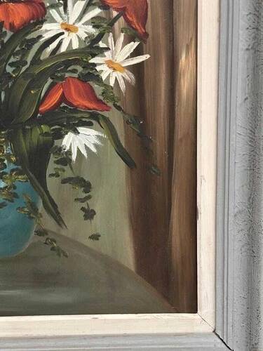 Original Oil on Panel “Bloomer” by Hartiviq Dated 1954 Vintage & Framed 57×66cm
