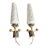 Pair of Art Deco wall sconces from the 1960s.