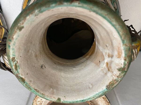 Berrada couverte 62 cm amphore en faïence de fès maroc