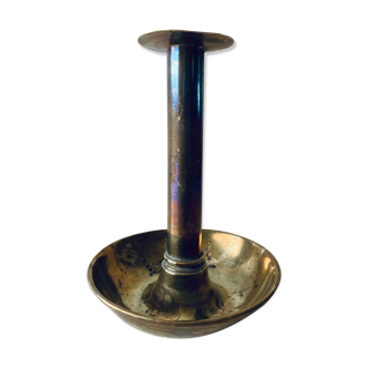 Adjustable old brass candle holder