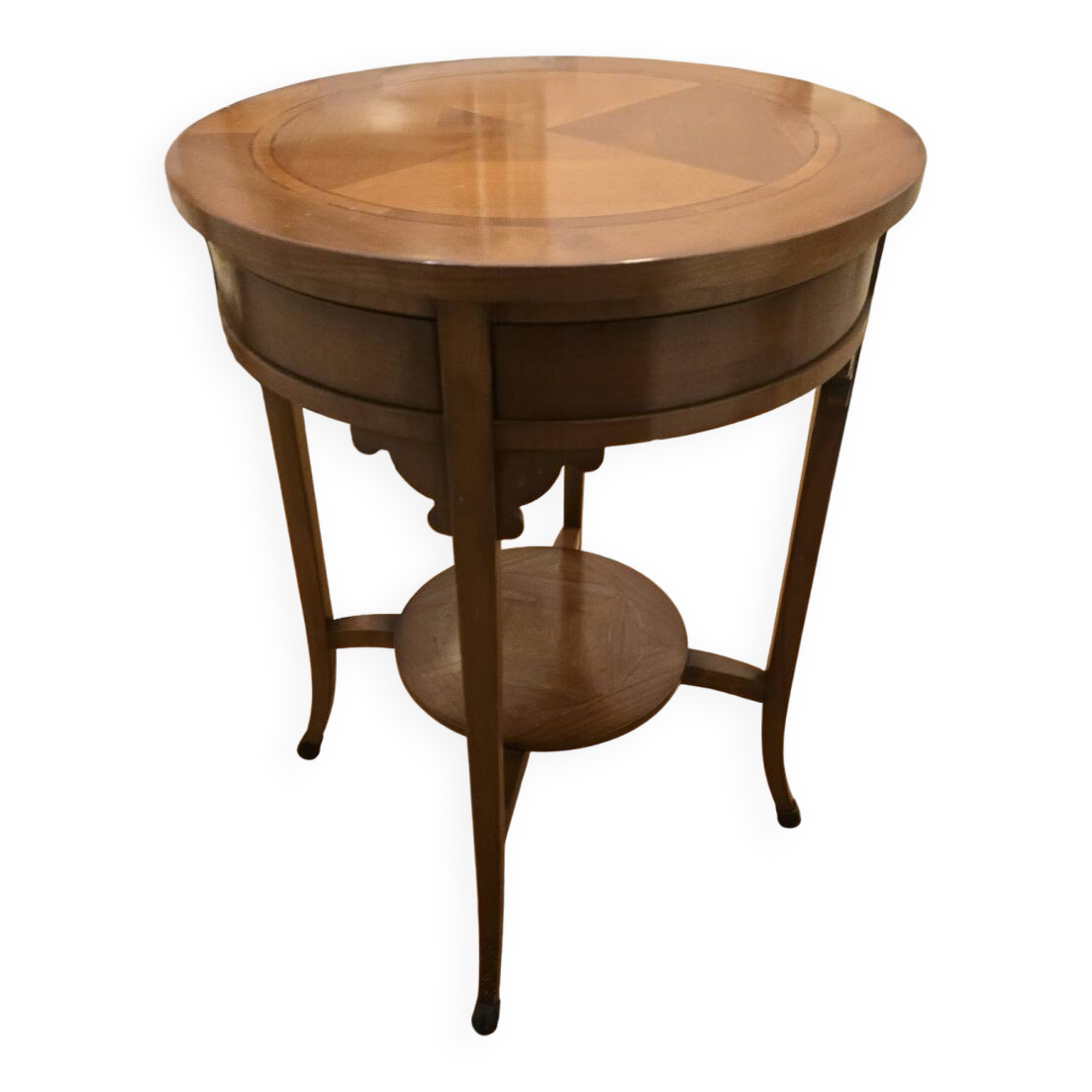 Pedestal Swivel Table with marquetry top