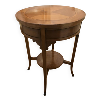Pedestal Swivel Table with marquetry top