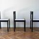 Ensemble de 6 chaises à manger noir et blanc du milieu du siècle