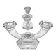 Set of 2 double-light crystal candlesticks • Val Saint-Lambert crystal factory • 1953 • Belgium