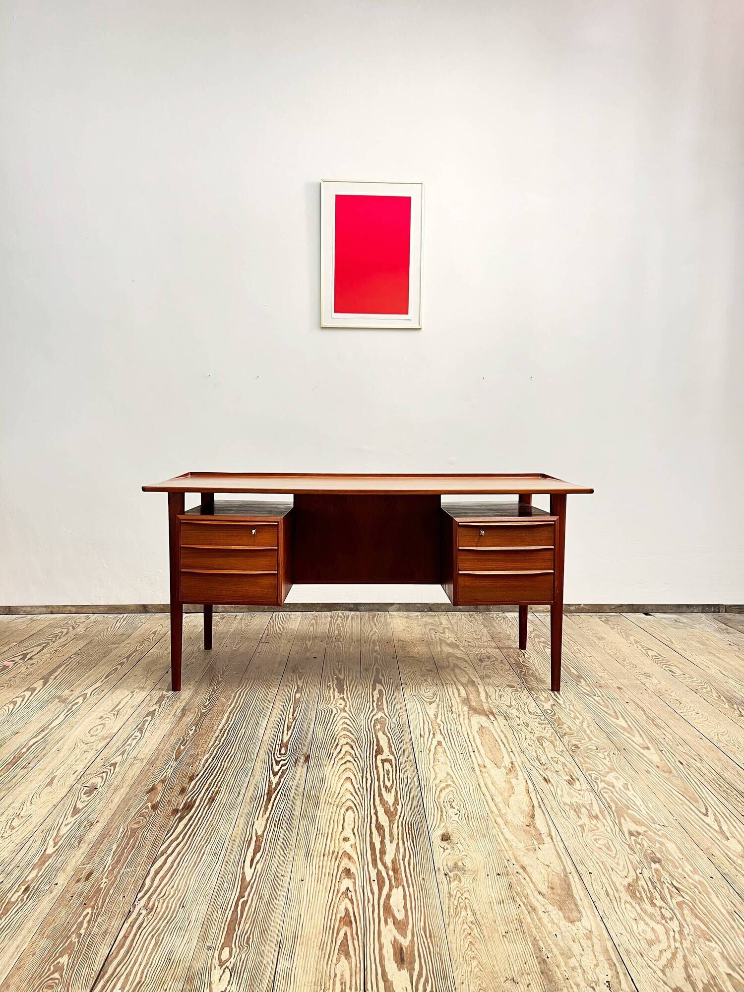 Mid-Century Danish Teak Desk by Peter Løvig Nielsen for Hedensted Møbelfabrik, Denmark, 1970s