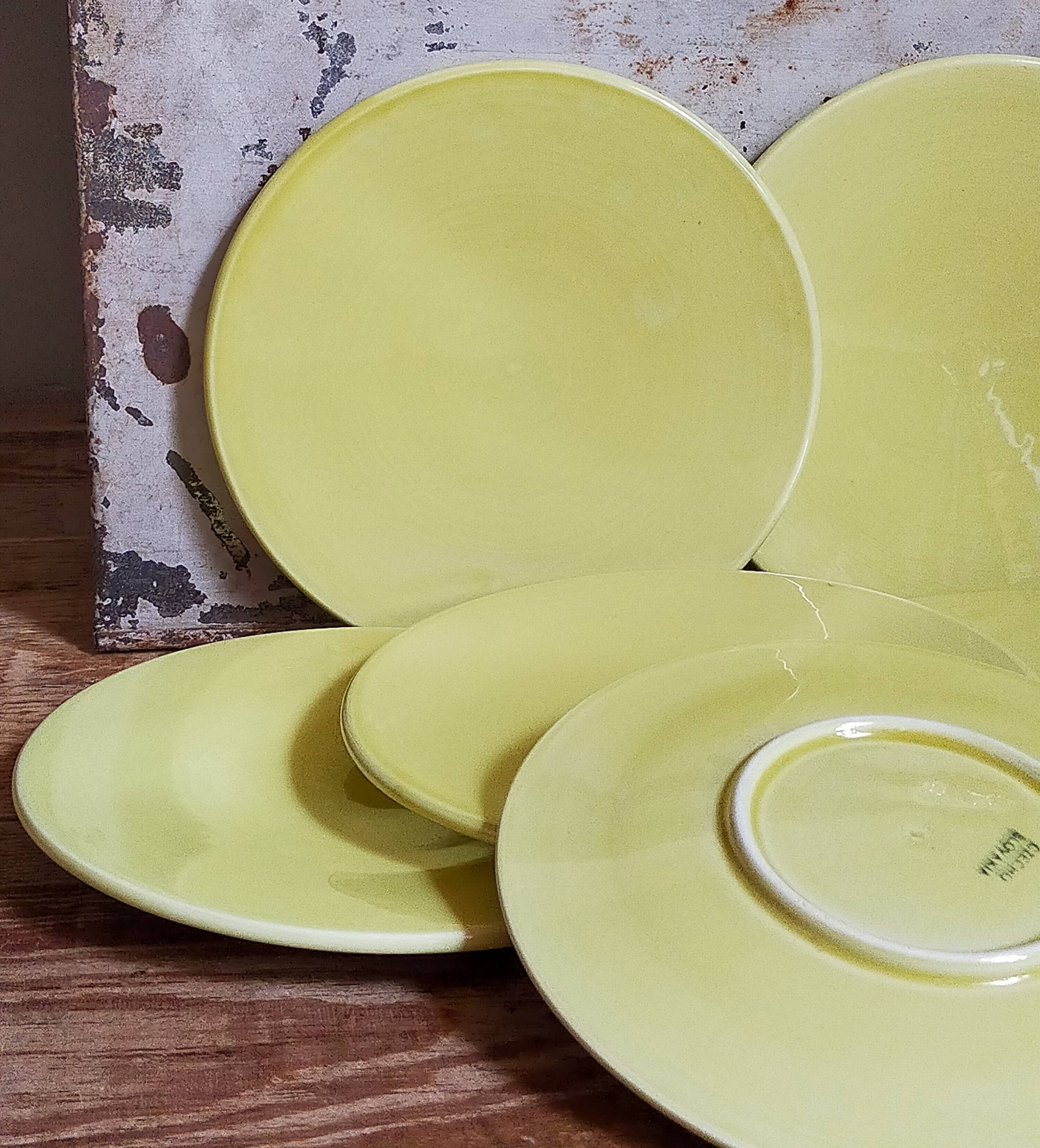 Six vintage Czech ceramic dessert plates