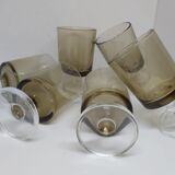 Smoked brown digestive glasses from the 70s
