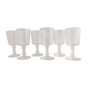 6 verres à pied en cristal