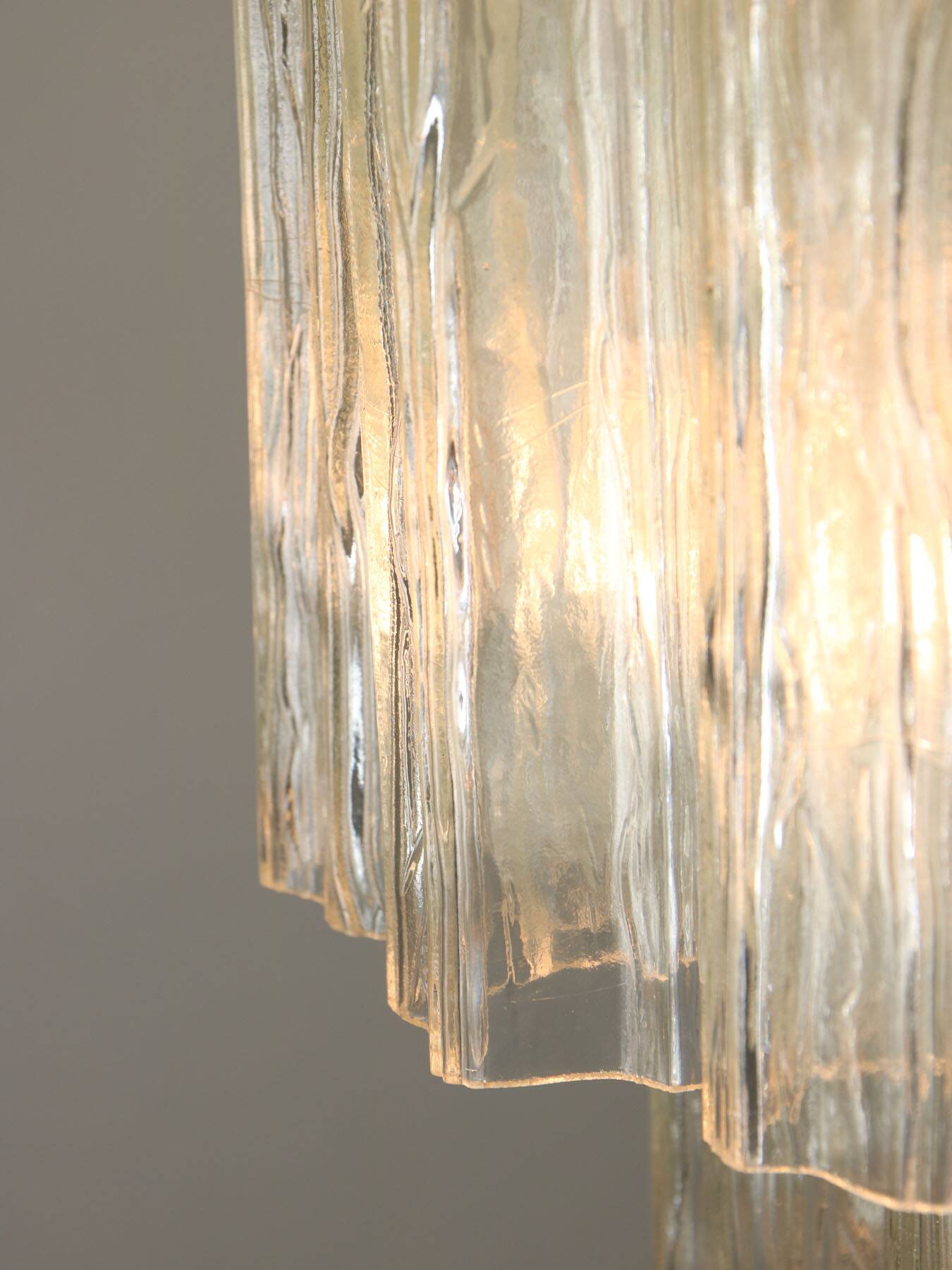 Large Mid-century Italian Glass Cascade Chandelier