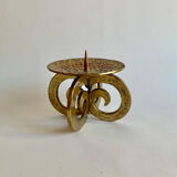 Brutalist bronze candleholder, 1970s