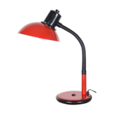 Lampe de bureau Aluminor en métal rouge vintage
