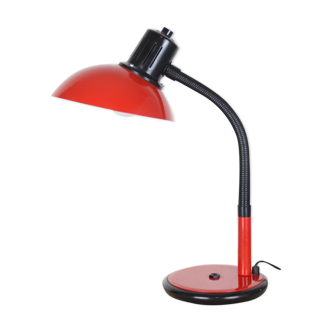 Vintage red metal Aluminor desk lamp