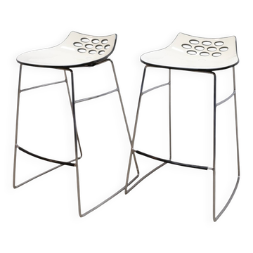 Ensemble de 2 tabourets de bar italiens JAM par Calligaris