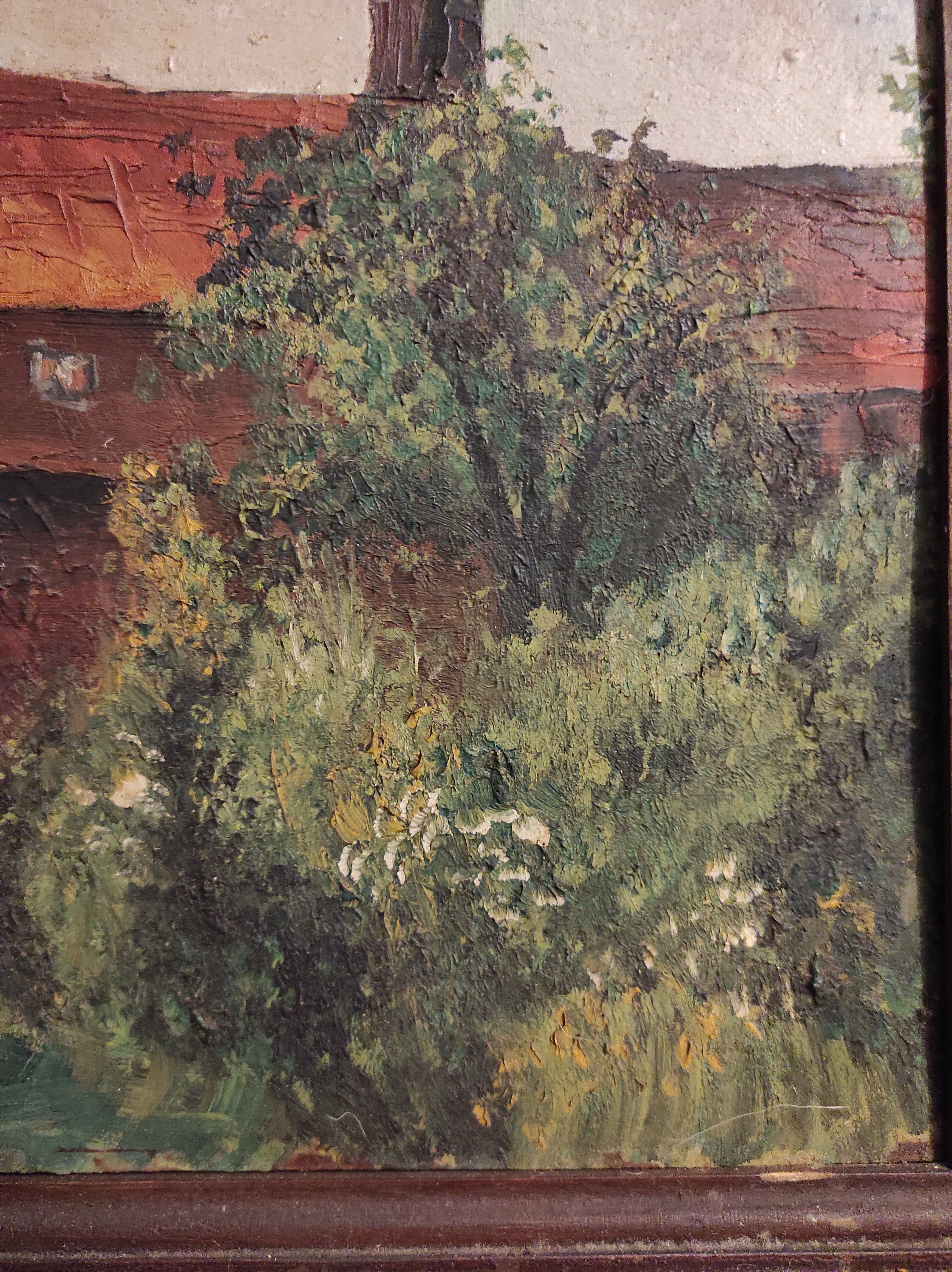 French vintage oil painting, signed Deputy