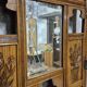 Vintage carved oak hall tree with mirror and coat hooks, early 20th century, 192 × 72 × 24 cm