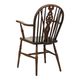 Chaise Windsor ancienne en bois de hêtre et d'orme avec dossier à roulettes, XIXe siècle