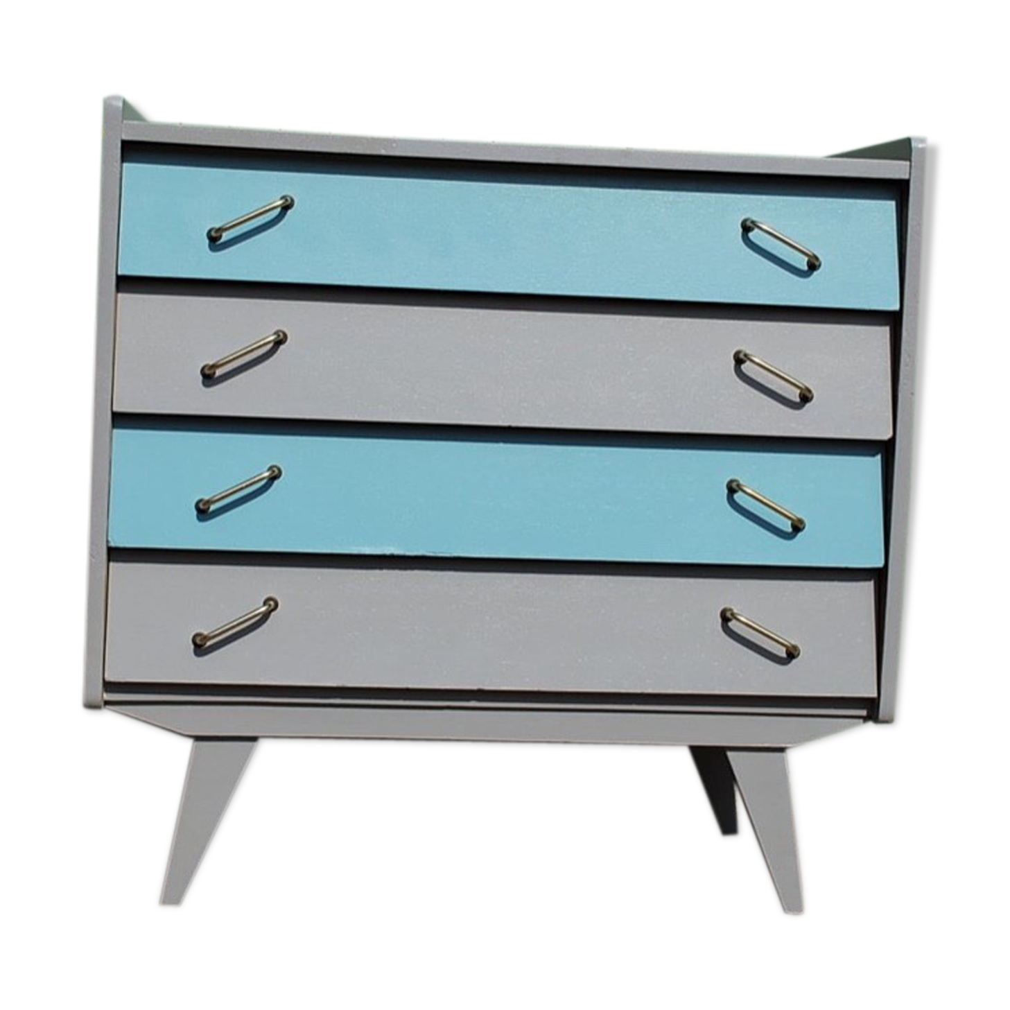 Renovated blue vintage chest of drawers