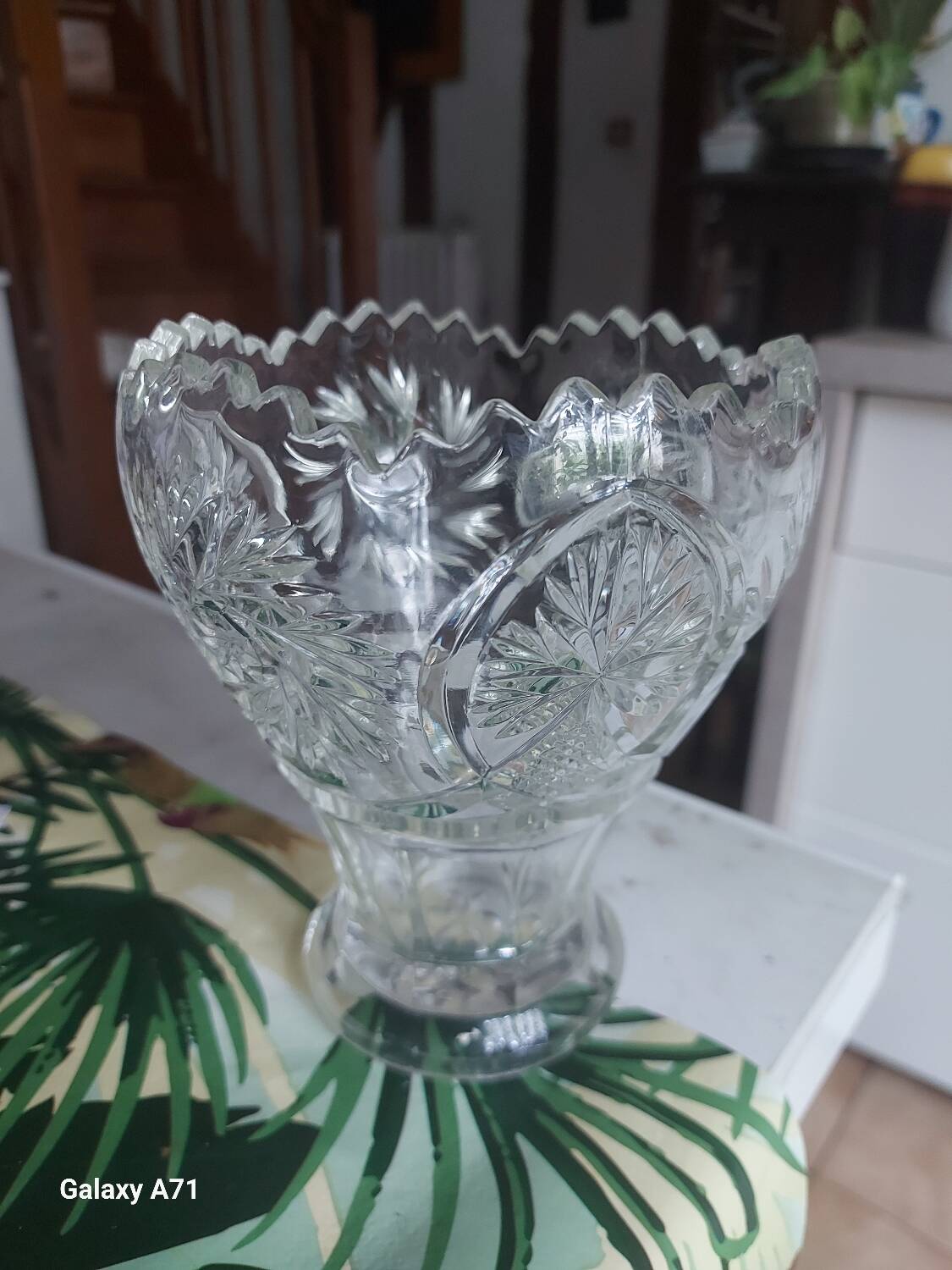 Cut crystal vase