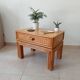 Vintage side table in bamboo and rattan from the 1970s.
