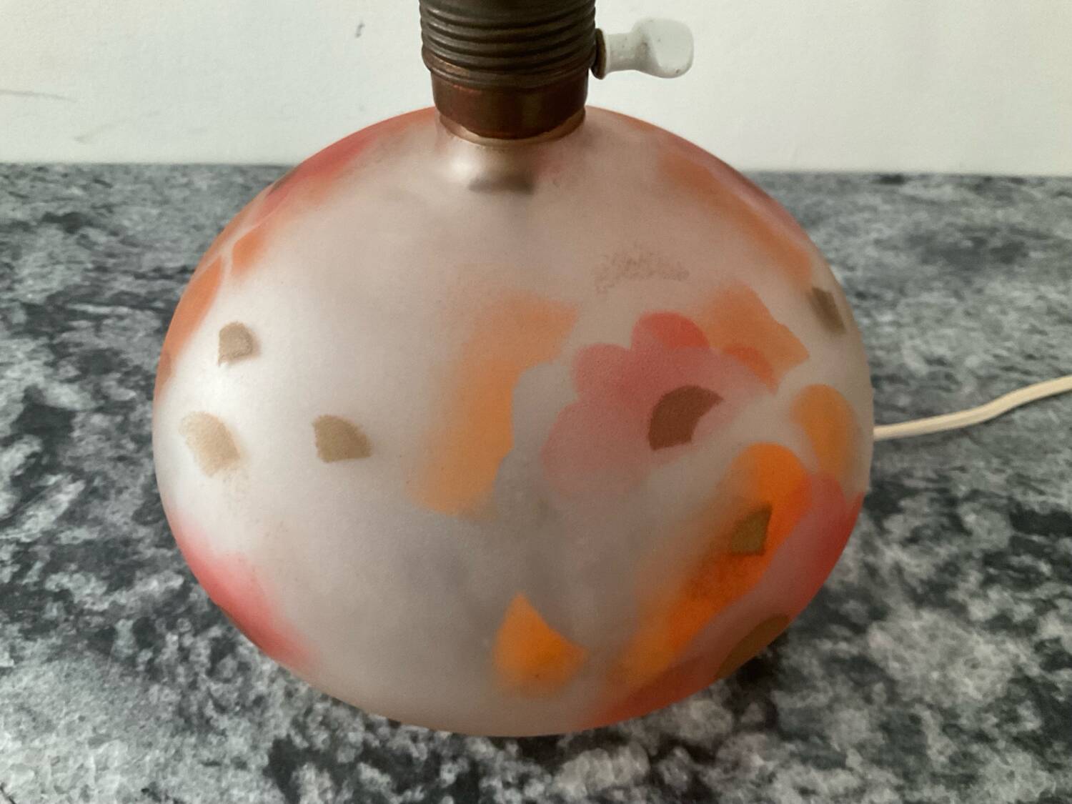 Vintage frosted glass lamp base