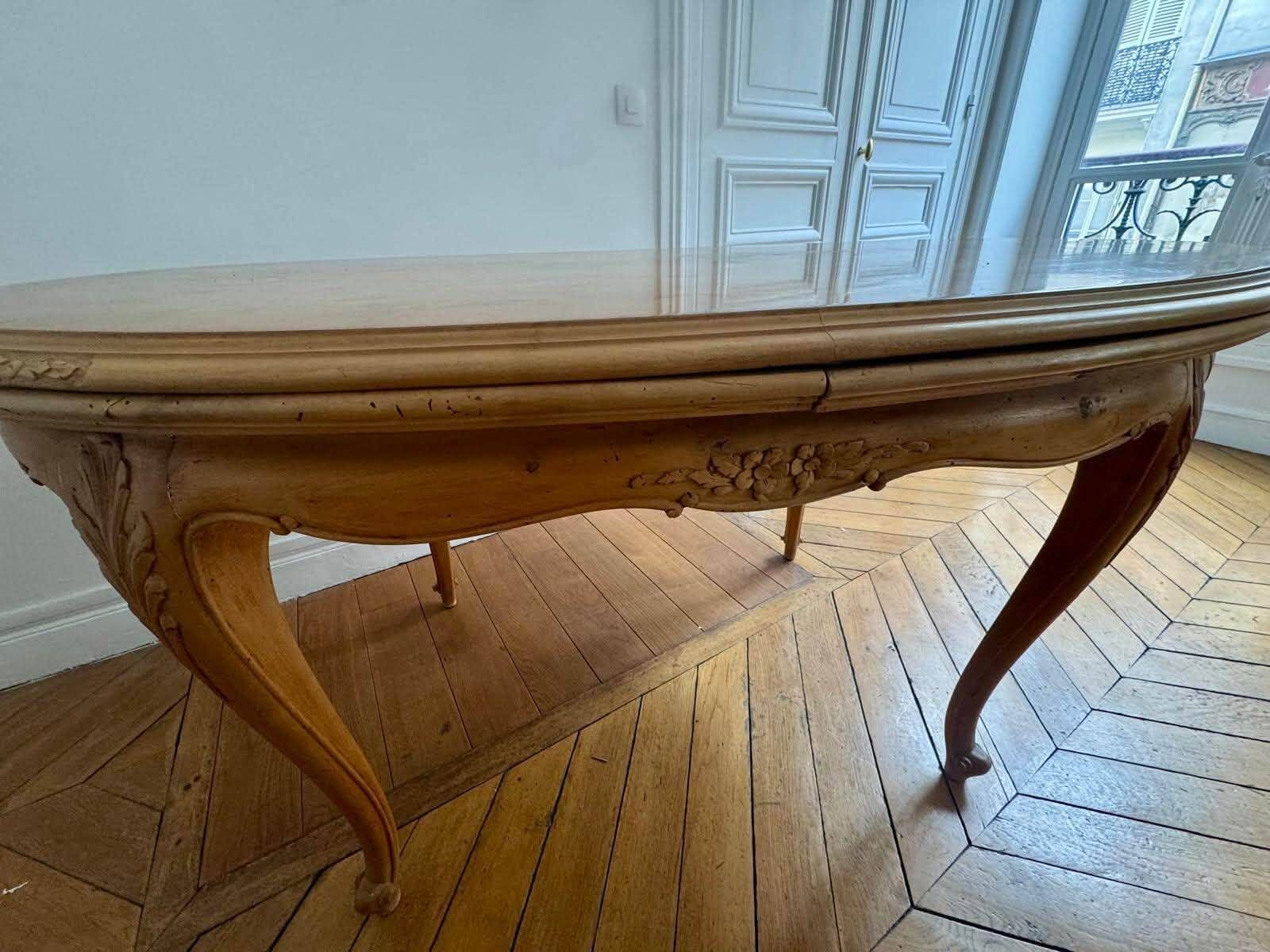 Louis XVl oak table with extensions