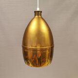 Old brass hanging lamp, which we believe is made from the drum of one of the very old coffee grinder