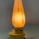 Lampe vintage en opaline et métal des années 50-60
