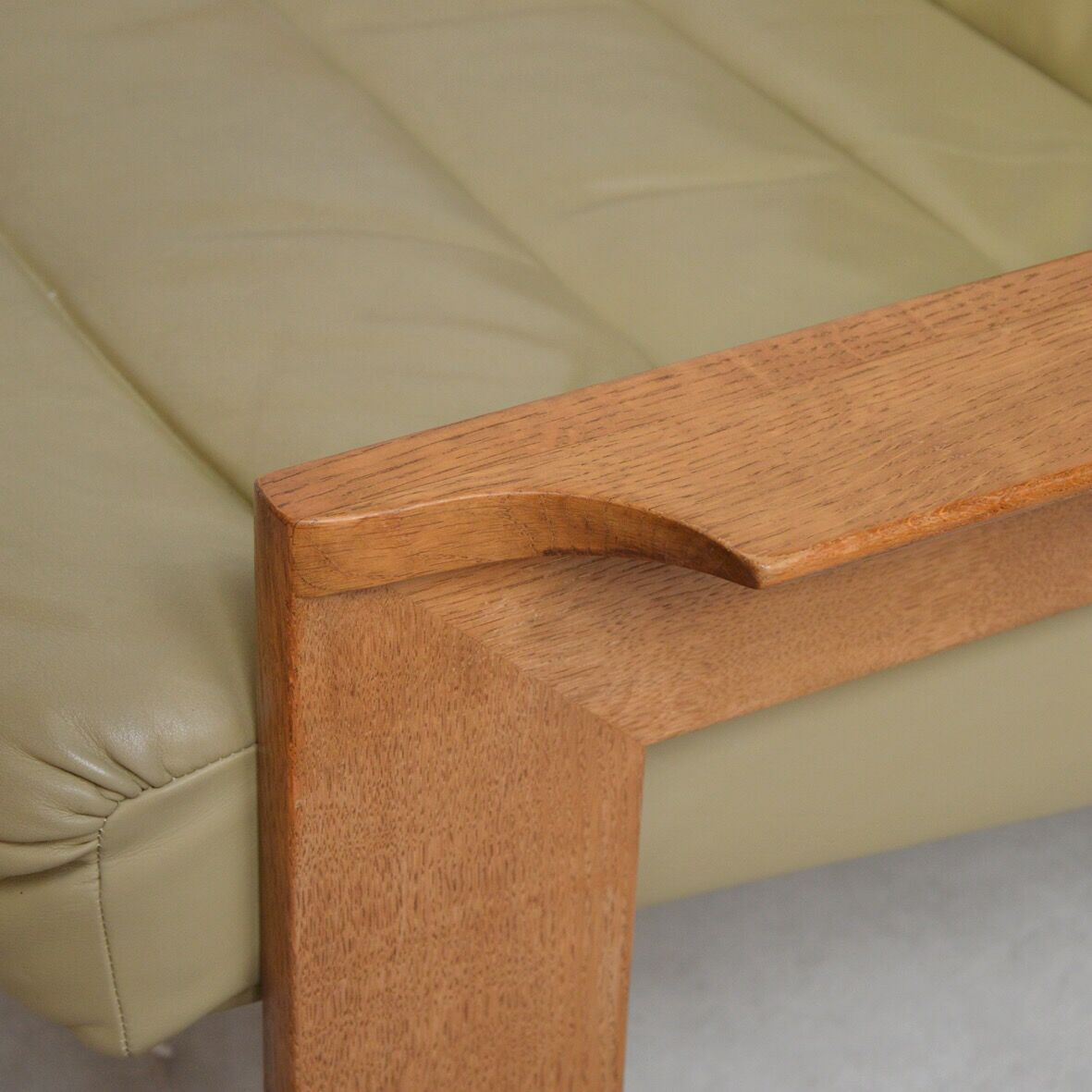 Pair of green leather armchairs 1960