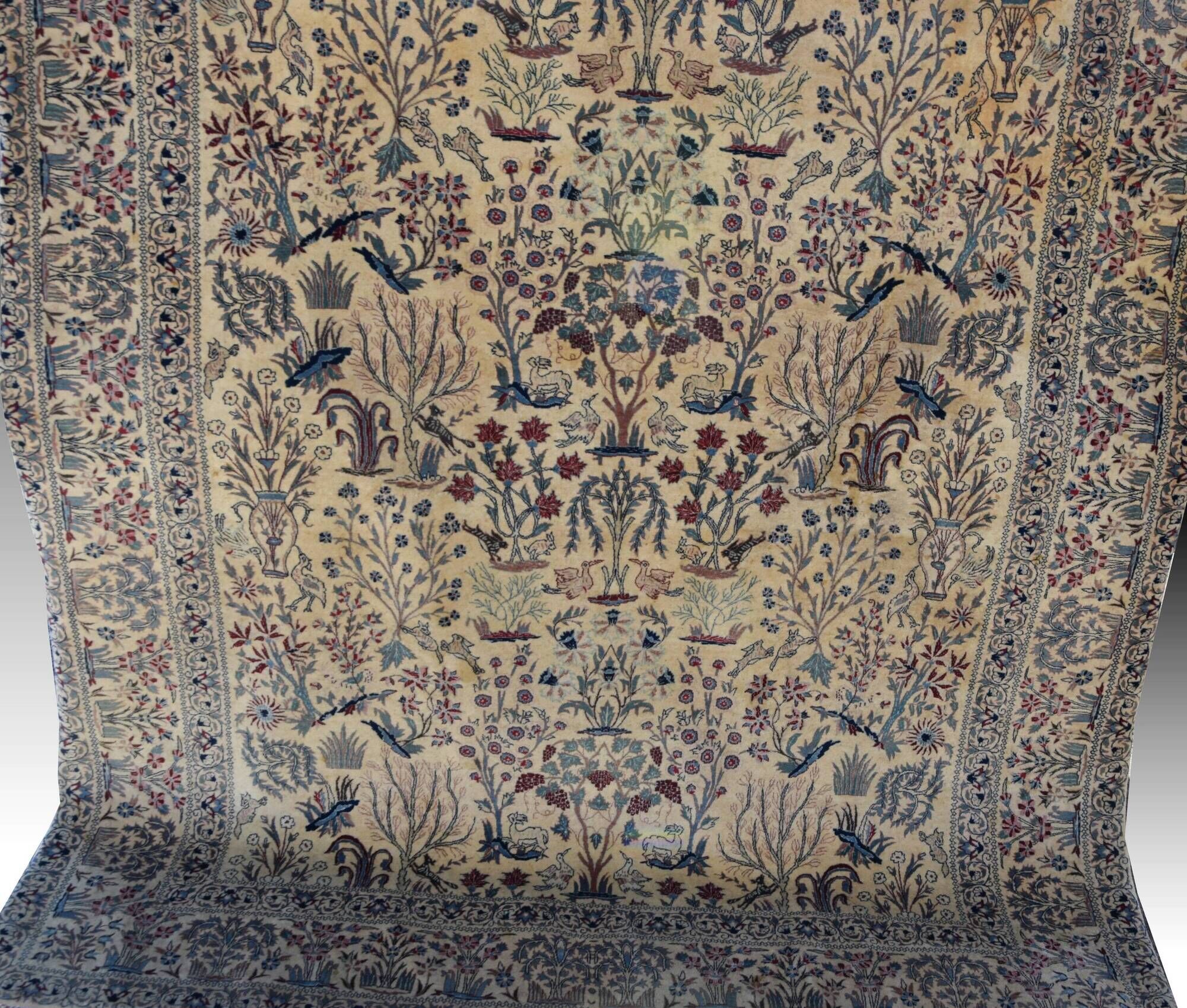 Persian Nain Iran Wool and Silk Rug Circa 1960" Handmade - 1.60 x 2.30 Meters