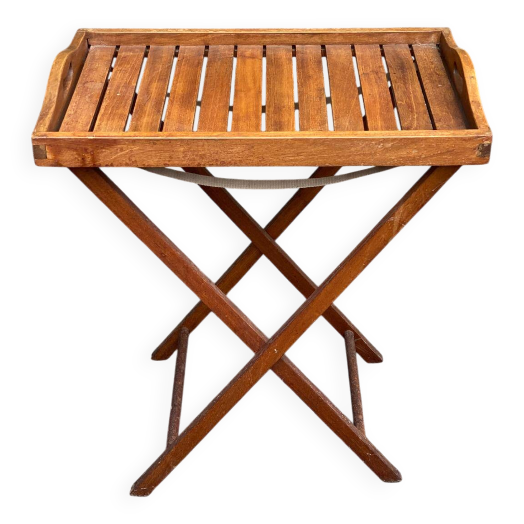 Scandinavian folding serving trolley in solid wood 1980