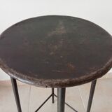 Brutalist high stool from the 1960s in solid steel.