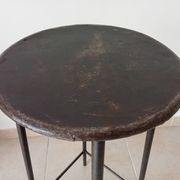 Brutalist high stool from the 1960s in solid steel.