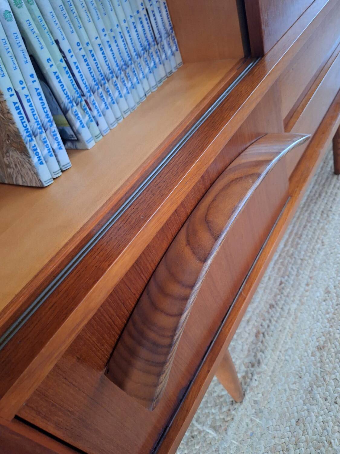 Vintage Scandinavian teak sideboard, buffet furniture.