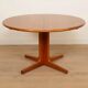 Vintage round dining table | extendable | teak | 121-173 cm