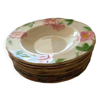 8 soup plates “Franciscan Desert Rose”