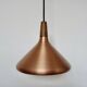 Suspension scandinave cuivre et teck, 80s'