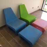 2 armchairs and 2 ottomans by Wiel Arets for Quinze & Milan vintage