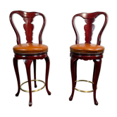 Tabourets de bar pivotants de style Art Decó vintage
