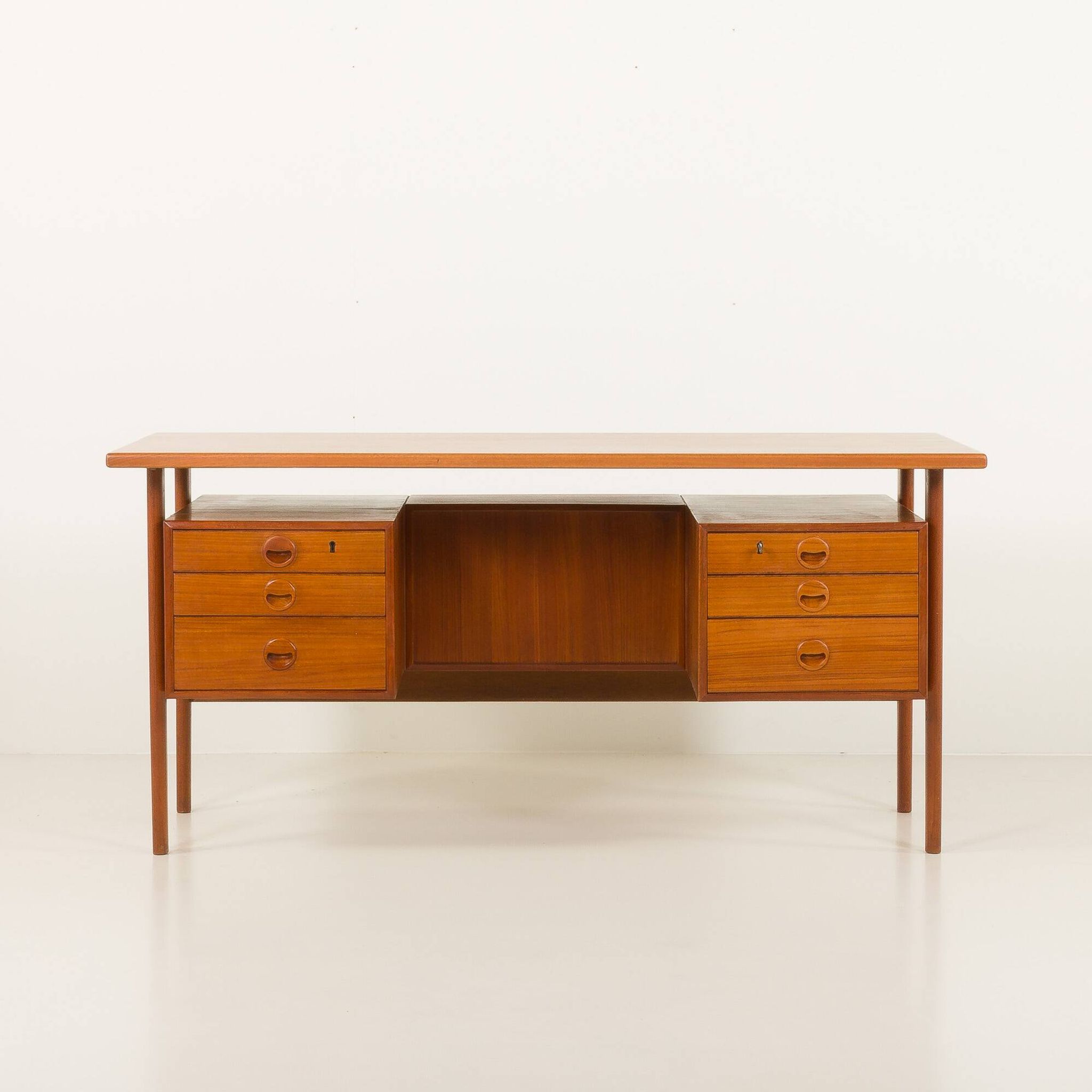 Danish teak executive desk attr. to Kai Kristiansen, 1960s