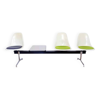 Banc Eames 3 places Edition Vitra 1970 Fibre de verre
