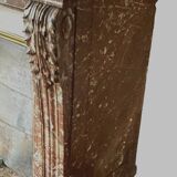 Louis XVI Style Fireplace In Speckled Red Marble 20th Century
