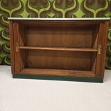 Meuble rideau rangement chêne 1960