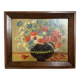 Bouquet of flowers oil on panel painting