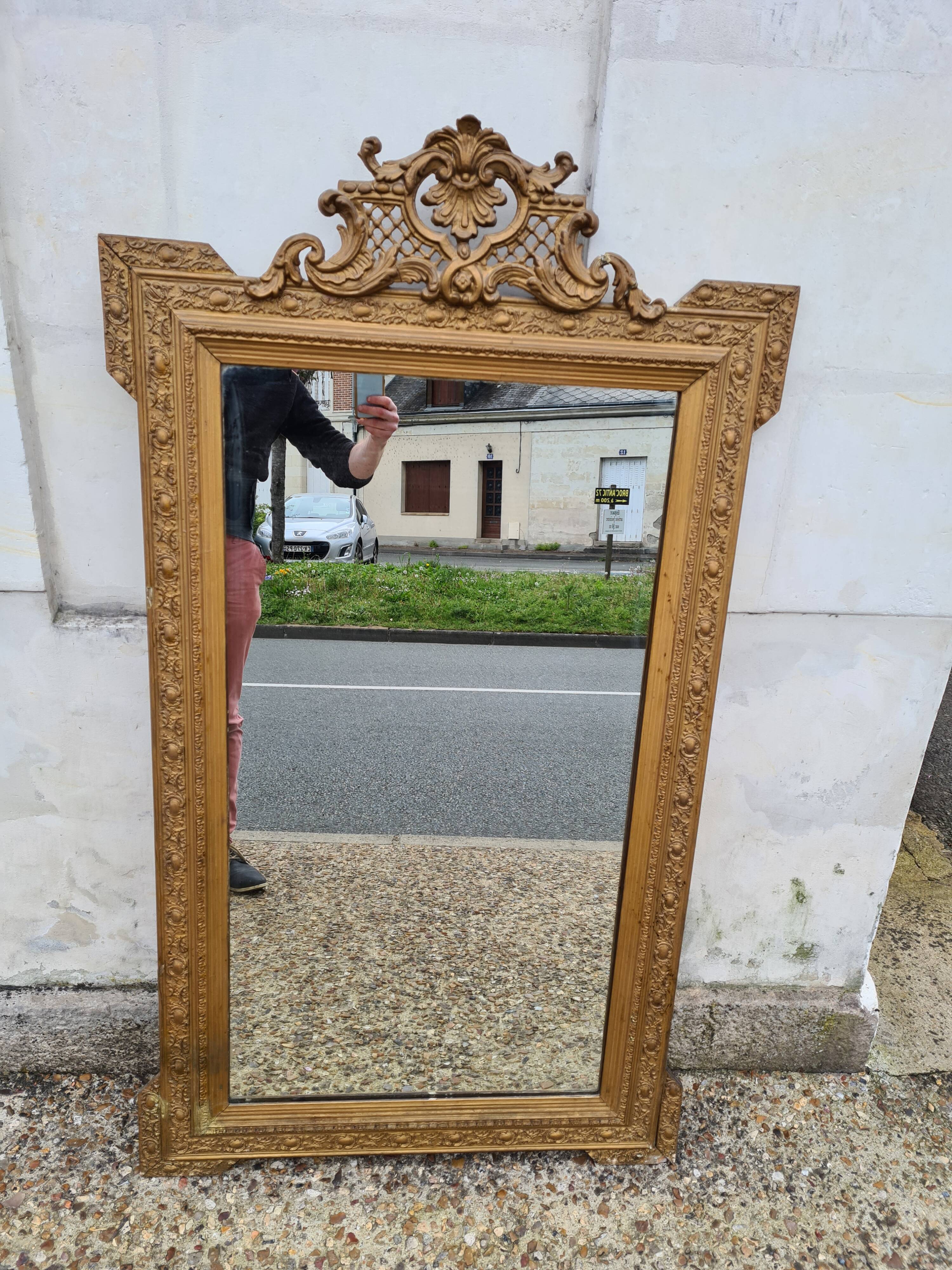 Golden pediment mirror