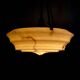 Large Art Deco Glass Pendant Light, Marbled with Rope Suspension, 1920s - 1930s