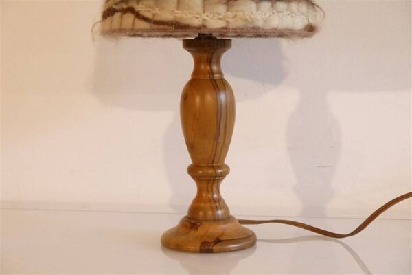Lampe vintage en olivier 1960